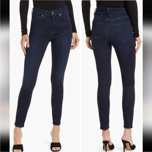Good American Good Legs High Rise Demin Stretch Blue Jeans Dark Wash SIZE 29 / 8 - Picture 1 of 8